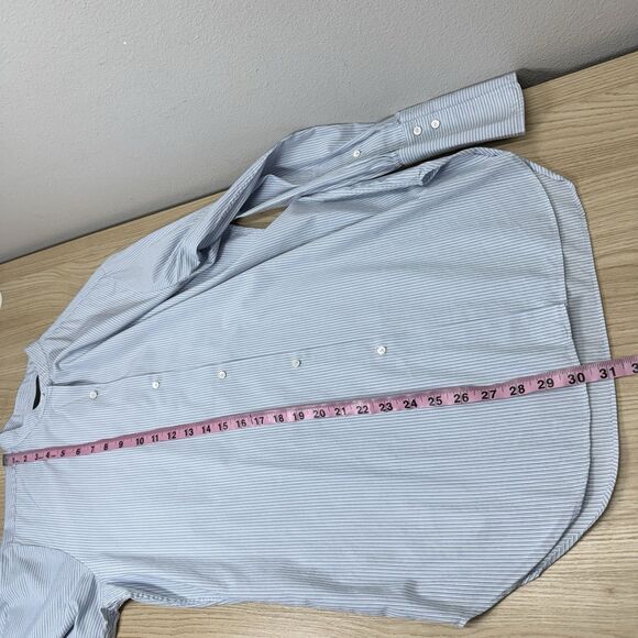 Nili Lotan Button Down Shirt Women Size M Blue Striped Long Sleeve Old Money - Picture 8 of 9